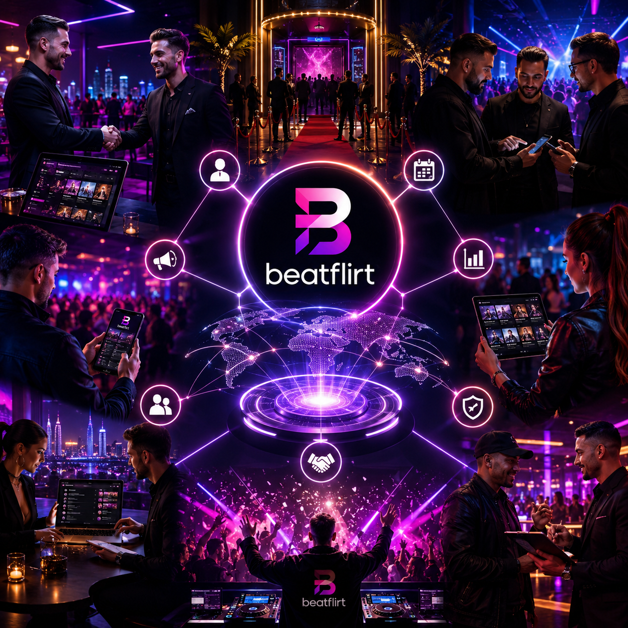 Nightlife professionals collaborating worldwide