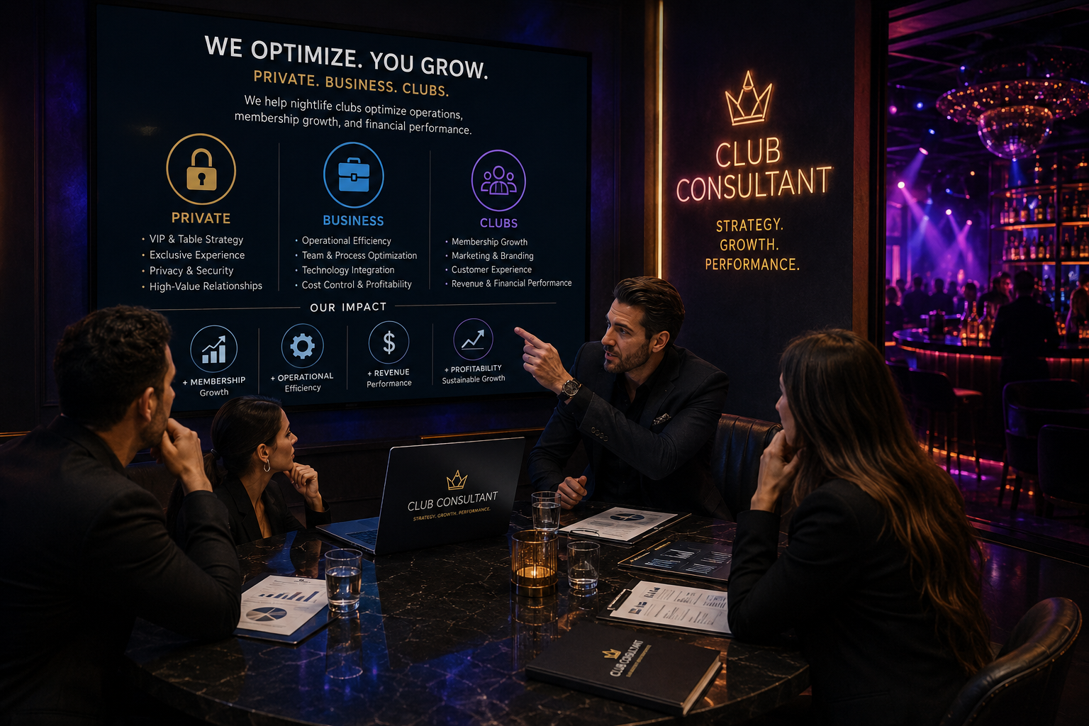 Club consultant collaboration with nightlife venues