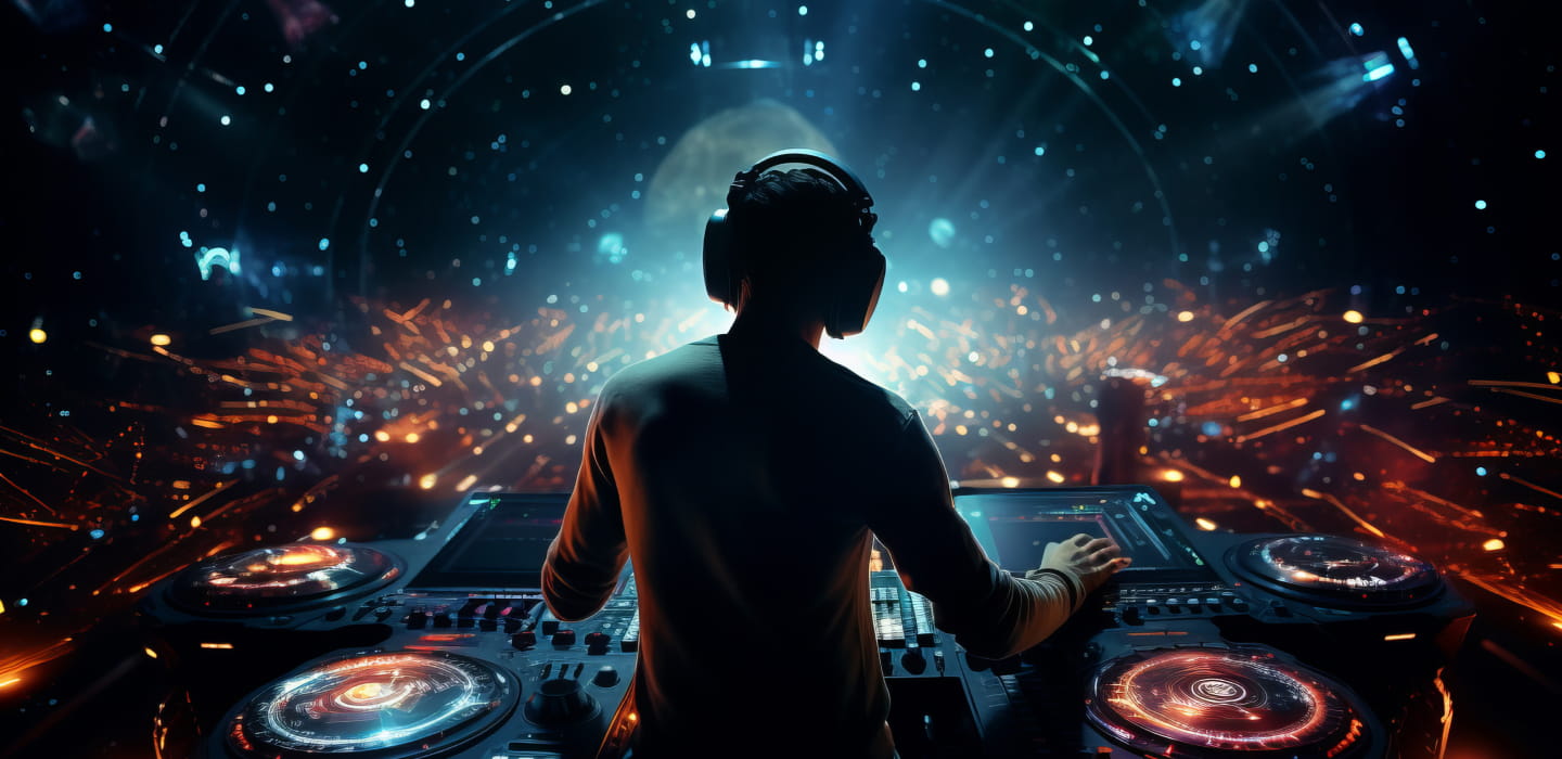DJ performing at a global nightlife event